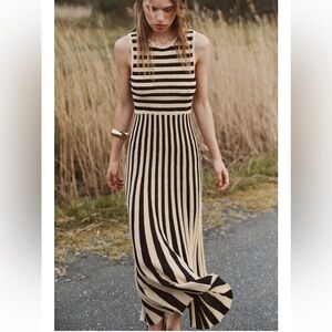 ZARA STRIPED MIDI DRESS